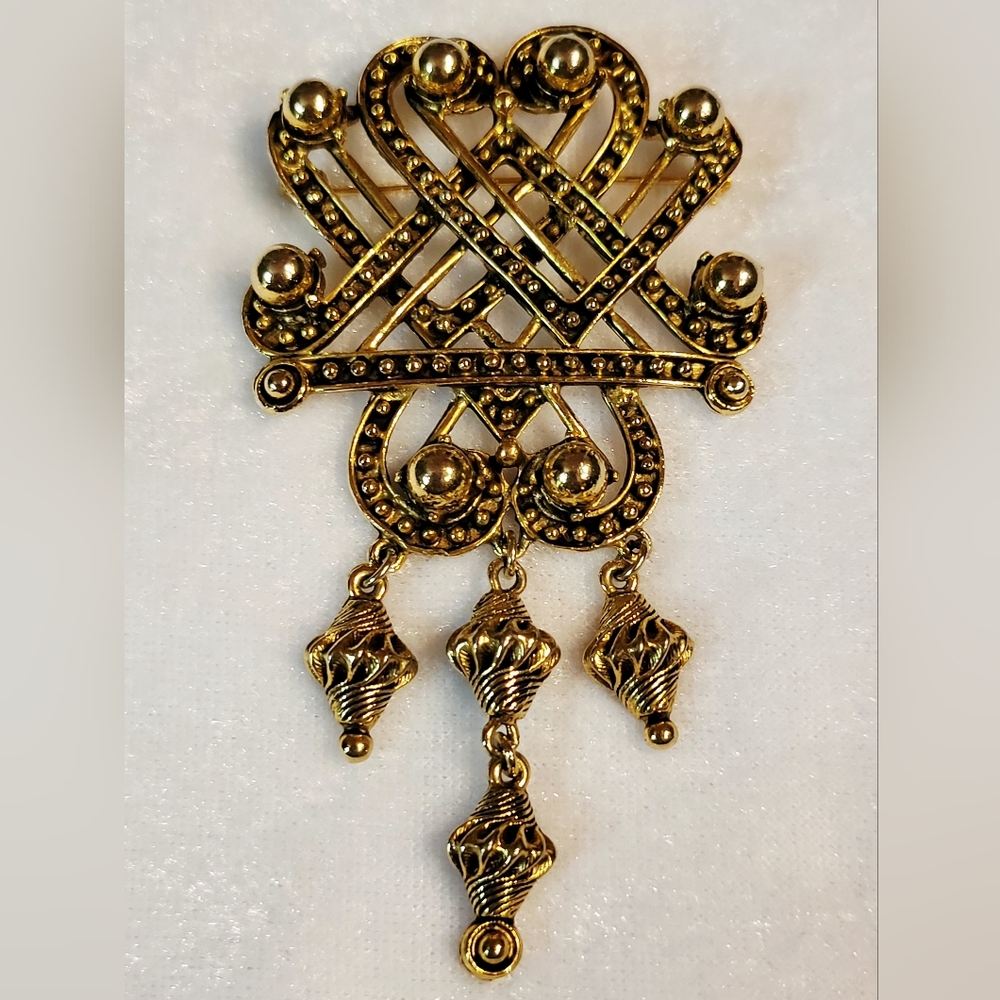 Vintage Florenza Brooch, Renaissance Revival